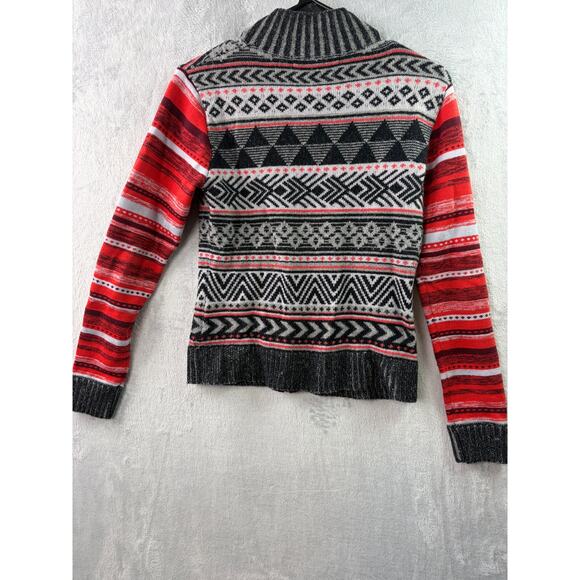 Title Nine Geometric Merino Wool Blend Full-Zip Sweater – Multicolor – Size S - Picture 2 of 6